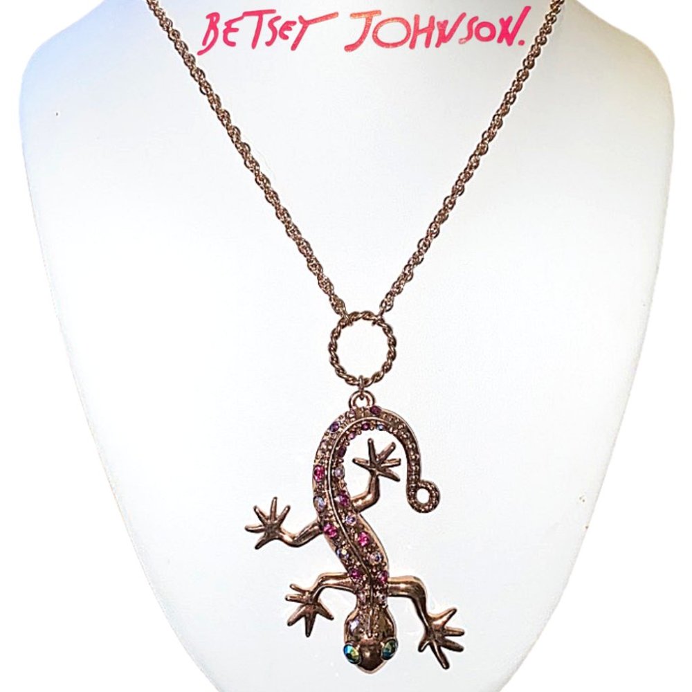 Betsey Johnson Jeweled Salamander Necklace